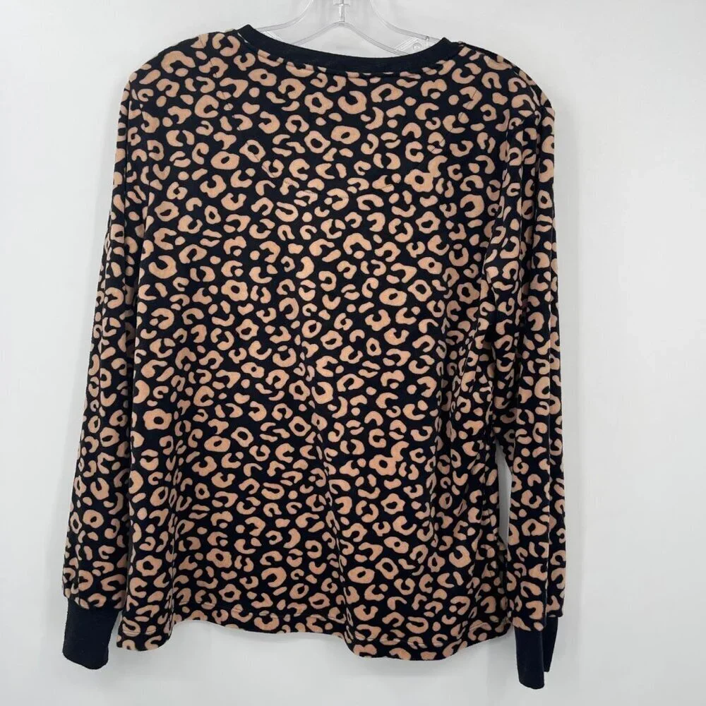 Kate Spade New‎ York Leopard PJ Top Women's S Animal Print Soft Cozy Loungewear